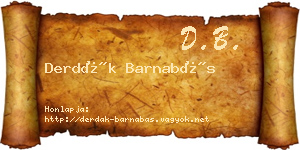 Derdák Barnabás névjegykártya